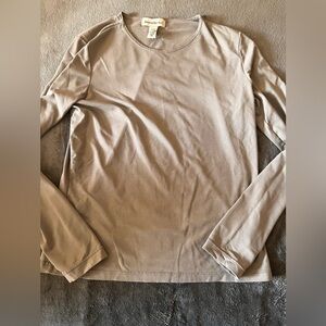 Banana Republic seamless fitted long sleeve light stone gray top xs